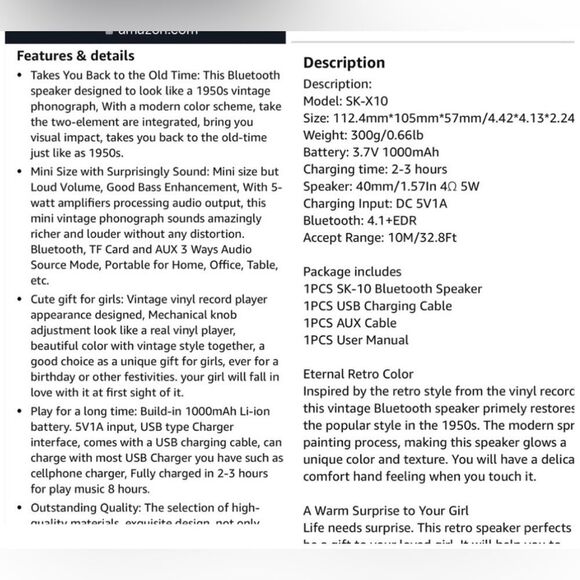 NEW IN BOX! Cylo Mini Retro Speaker - Picture 5 of 6